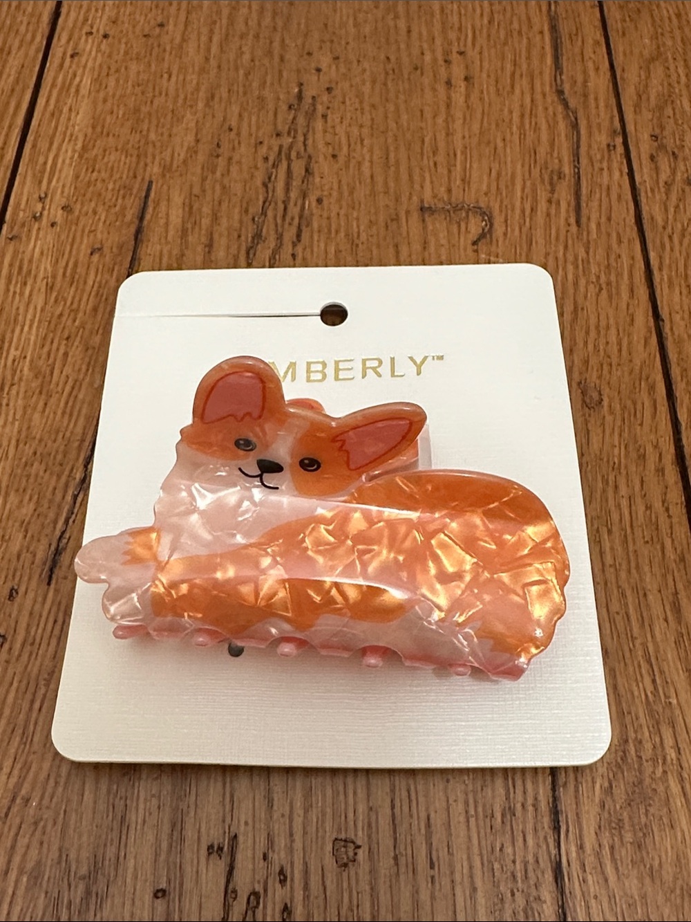 Corgi Hair Clip in Iridescent Orange